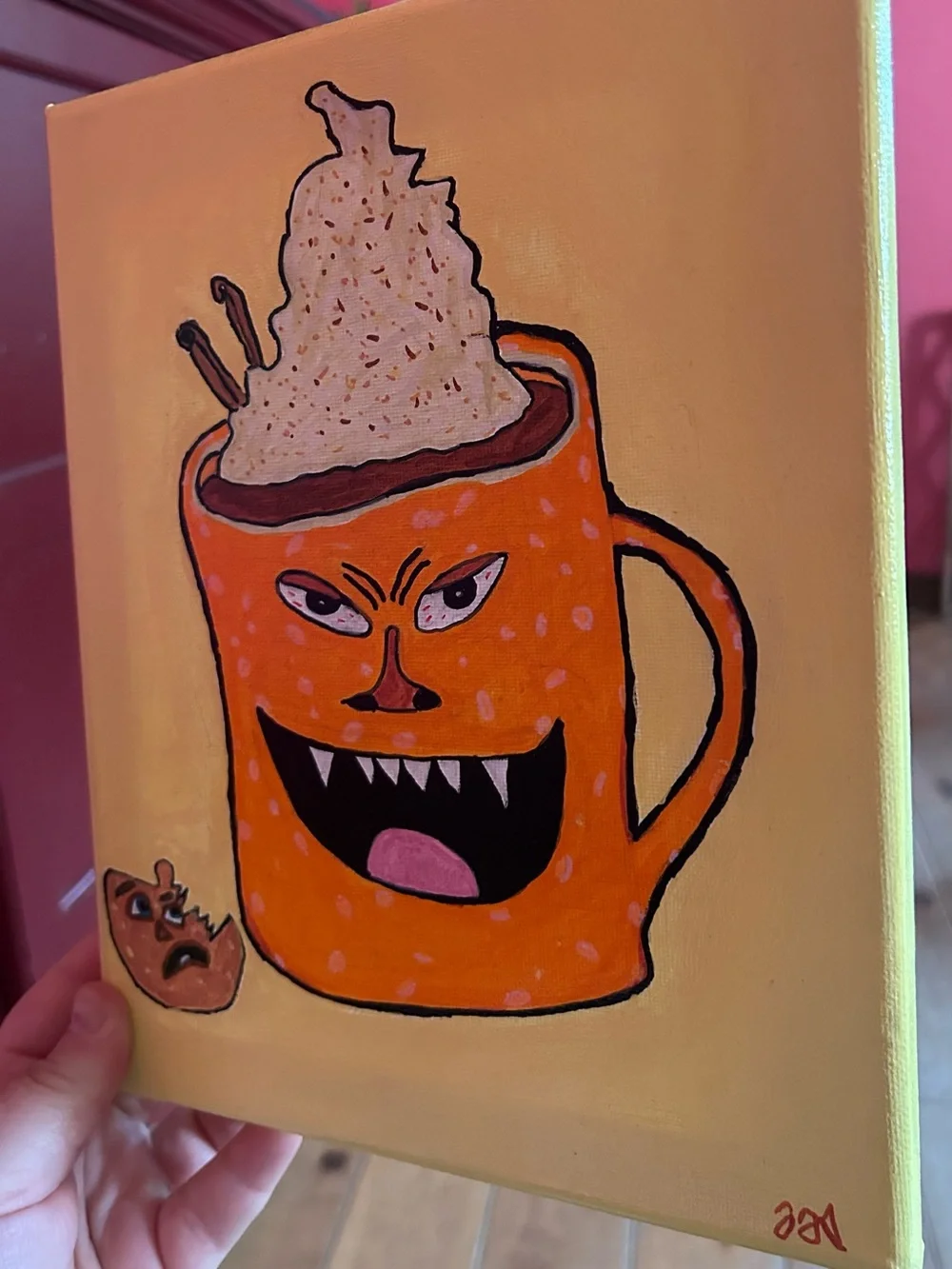 Fall Vibes One Of A Kind Scary Spicy Pumpkin Spice Latte Wall Decor